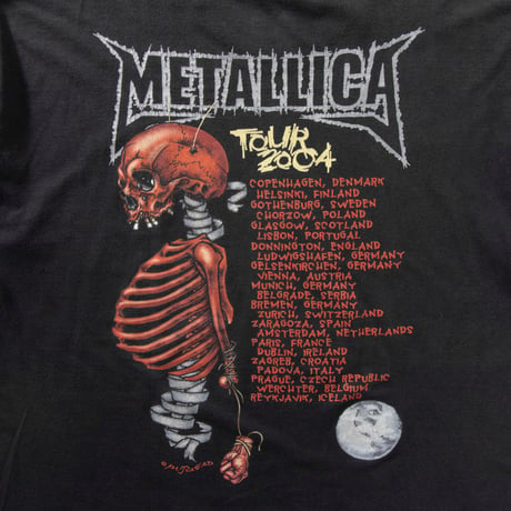 METALLICA PUSHEAD TOUR 2004 FRUIT OF THE LOOM XL 8210
