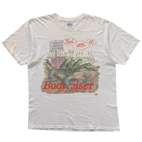 Budweiser 3FORGS AND ALLIGATOR WHITE GILDAN XL 8510