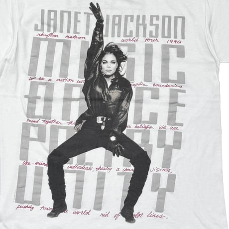 JANET JACKSON RHYTHM NATION WORLD TOUR 1990 WHITE HANES LARGE 1709