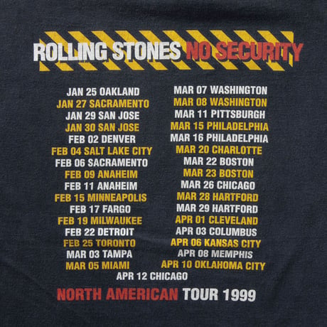 THE ROLLING STONES COATION TONGUE NO SECURITY NORTH AMERICAN TOUR 1999 SOFTEE XL 6986
