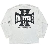 WEST COAST CHOPPERS IRON CROSS LONG BEACH CA LS WHITE ALSTYLE LARGE 0513