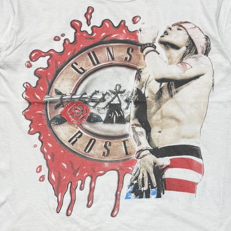 GUNS N' ROSES AXL ROSE FRONT USE YOUR ILLUSION BOOTLEG WHITE LARGE 9546
