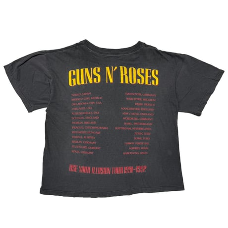 GUNS N' ROSES CROSS SKULL USE YOUR ILLUSION TOUR 1991-1992 EURO FITS XL 8168
