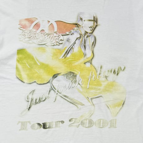 AEROSMITH SORAYAMA JUST PUSH PLAY TOUR 2001 BOOTLEG WHITE HANES XL 4128
