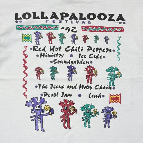 LOLLAPALOOZA 1992 FES WHITE GIANT BY TEEJAYS XL 1591