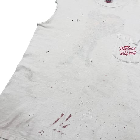 Marlboro WILD WEST MAN POCKET SLEEVELESS WHITE ONEITA XL 3460