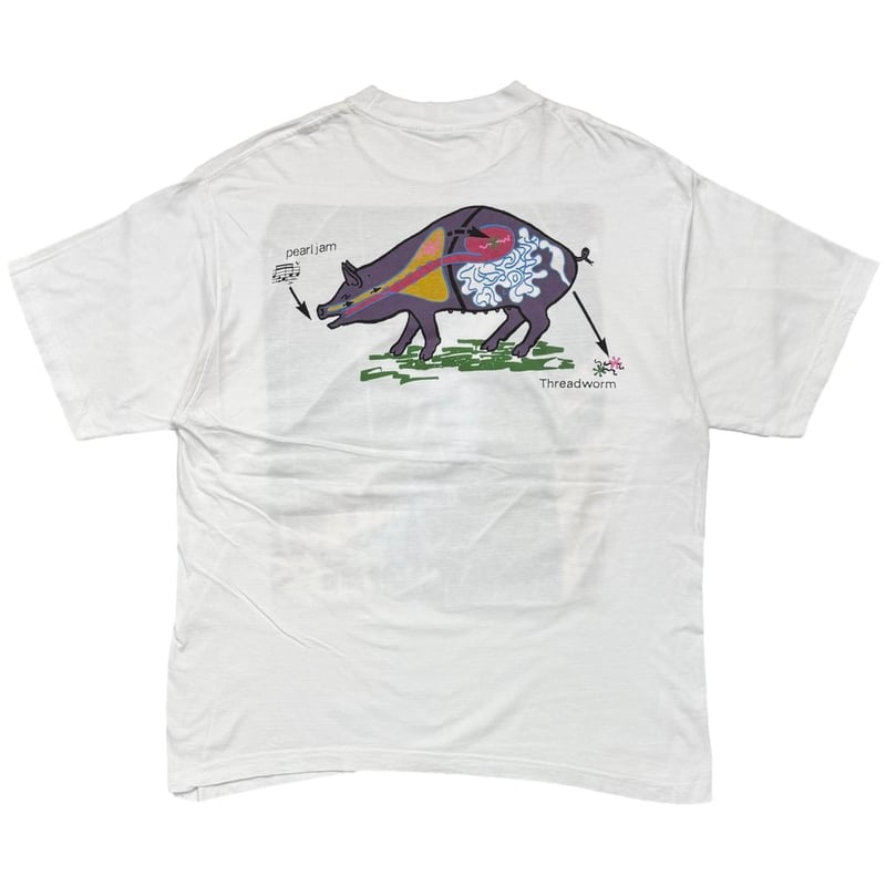 PEARL JAM 1993 THREADWORM WHITE EURO FITS XL 08