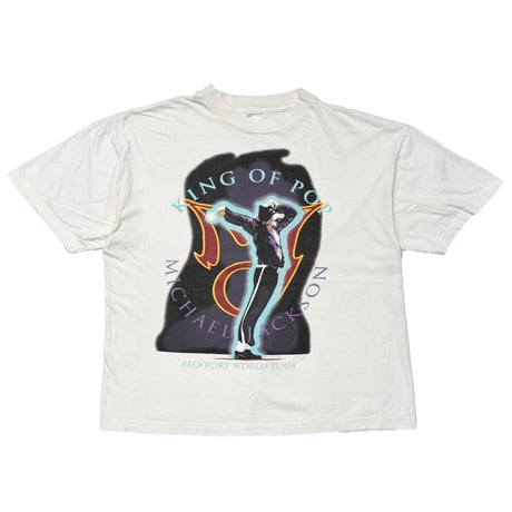 MICHAEL JACKSON KING OF POP HISTORY WORLD TOUR WHITE HANES XL 3651