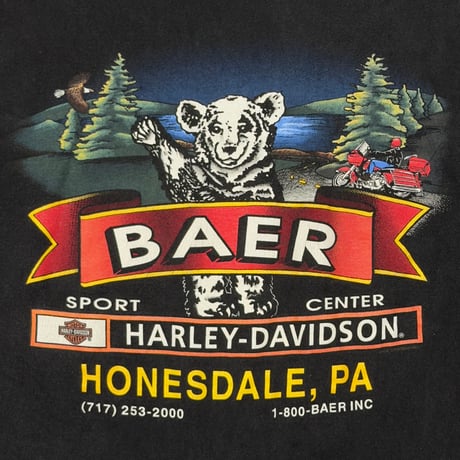 HARLEY DAVIDSON BLUE V FLAME BACK BAER LARGE 7939