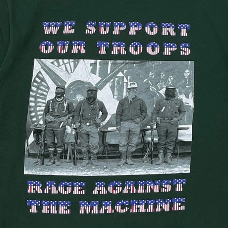 RAGE AGAINST THE MACHINE WE SUPPORT OUR TROOPS GREEN TULTEX LARGE 9334