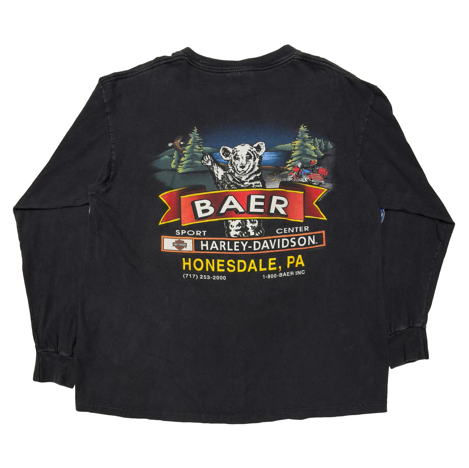 HARLEY DAVIDSON BLUE V FLAME BACK BAER LARGE 79