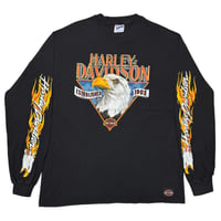 HARLEY DAVIDSON ESTABLISHED 1903 FLAMING EAGLE LS HANES XL 7626