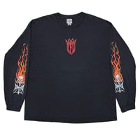 WEST COAST CHOPPERS RED FLAME SKULL IRON CORSS LS XXL 9322