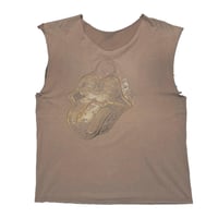 THE ROLLING STONES PADROCK TONGUE NO SECURITY TOUR SLLEVELESS FADED BROWN FITS XL 3278