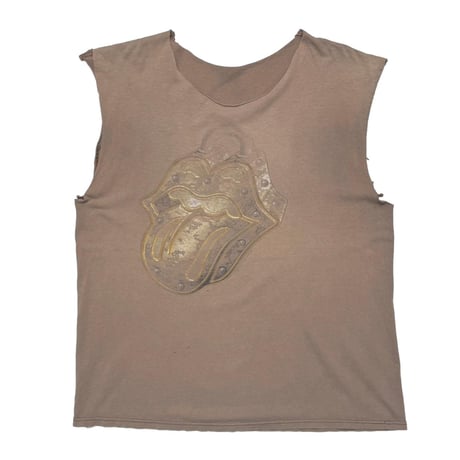 THE ROLLING STONES PADROCK TONGUE NO SECURITY TOUR SLLEVELESS FADED BROWN FITS XL 3278