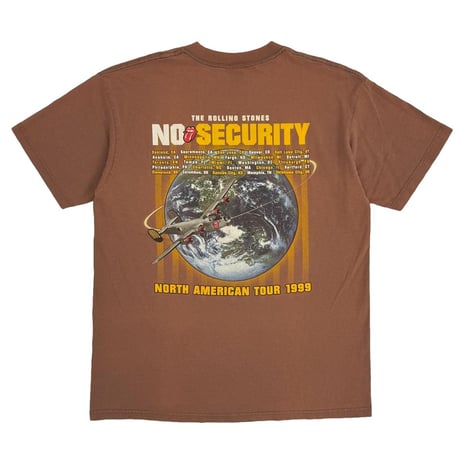 THE ROLLING STONES NO SECURITY PADLOCK TONGUE BROWN GILDAN LARGE 5703