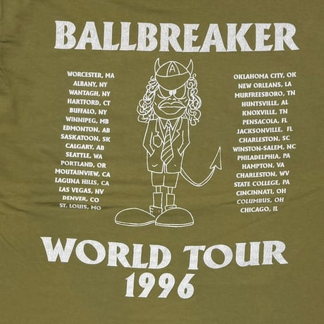 AC/DC BALL BREAKER WORLD TOUR 1996 KHAKI BROCKUM XL 4543