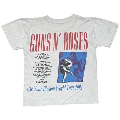 GUNS N' ROSES AXL ROSE FRONT USE YOUR ILLUSION BOOTLEG WHITE LARGE 9546