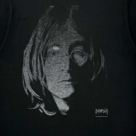 OLD&VINTAGE BRADFORD GALLERY JOHN LENNON PORTRAIT BLACK FRUIT OF THE LOOM XL A025