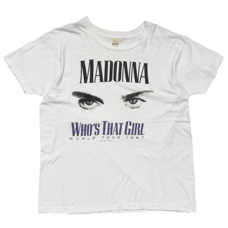 MADONNA WHO'S THAT GIRL EYE WORLD TOUR 1987 WHITE SCREEN STARS XL 0662