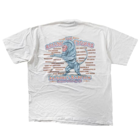 THE ROLLING STONES AMERICAN FLAG TONGUE BRIDGES TO BABYLON WORLD TOUR 97/98 WHITE ALL SPORT XL 9508