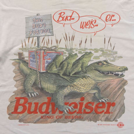 Budweiser 3FORGS AND ALLIGATOR WHITE GILDAN XL 8510