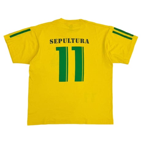 SEPULTURA 1996 BRASIL SOCCER UNIFORME DESIGN FRUIT OF HE LOOM LARGE 5157