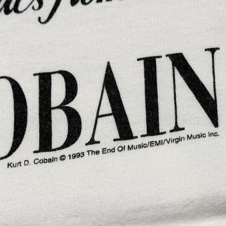 NIRVANA KURT COBAIN MEORIAL MTV UNPLUGGED WHITE XL 9077
