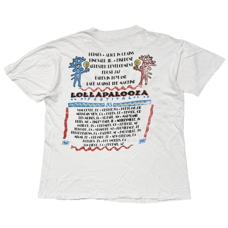 LOLLAPALOOZA 93' FESTIVAL ALICE IN CHAINS WHITE FITS XL 2873