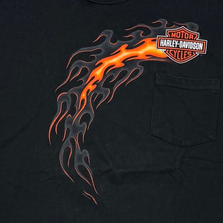 HARLEY DAVIDSON EMBLEM & FLAME POCKET COLORADO LS LARGE  0787