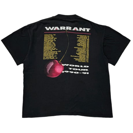 WARRANT CHERRY PIE WORLD TOUR 1991 BLACK BROCKUM XL 8992