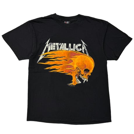 METALLICA PUSHEAD SIDE FLAME SKULL BACK SUMMER SHIT GIANT BY TULTEX XL 3745