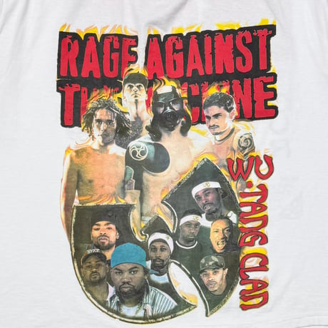 RAGE AGAINST THE MACHINE WU-TANG CLAN 1997 TOUR WHITE FRUIT OF THE LOOM XL 9553