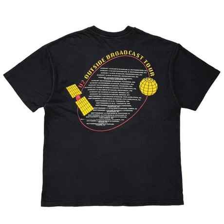 U2 ZOO TV OUTSIDE BROADCAST TOUR BLACK HANES LARGE 1789