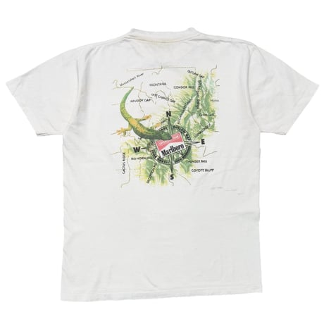 Marlboro LIZARD ADVENTURE TEAM MAP POCKET TEE WHITE OSFA FITS XL 1087