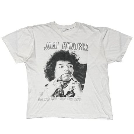 JIMI HENDRIX 1942-1970 MEMORIAL PORTRAIT WHITE FITS XL 2464