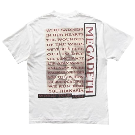 MEGADETH WORLD TOUR 1994 YOUTHANASIA GIANT LARGE 7717