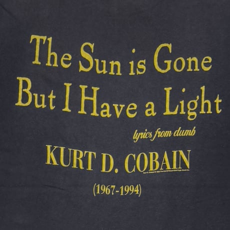 NIRVANA KURT COBAIN THE SUN IS GONE TULTEX XL 3162