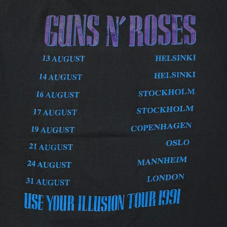 GUNS N' ROSES USE YOUR ILLUSION Ⅱ TOUR HAND TEX XL 1984