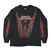 HARLEY DAVIDSON RED V FLAME TEXAS EMBLEM LS LARGE 5964