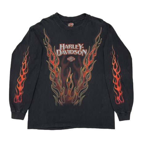 HARLEY DAVIDSON RED V FLAME TEXAS EMBLEM LS LARGE 5964