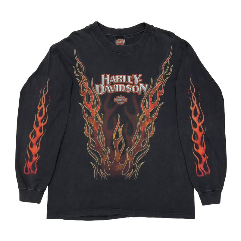 HARLEY DAVIDSON RED V FLAME TEXAS EMBLEM LS LAR