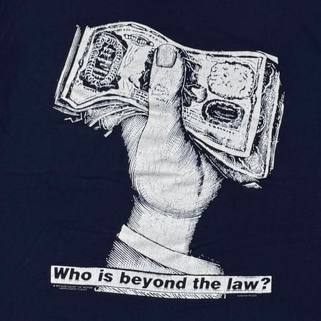 RAGE AGAINST THE MACHINE BARBARA KRUGER MONEY NAVY CHAMP LARGE 1723