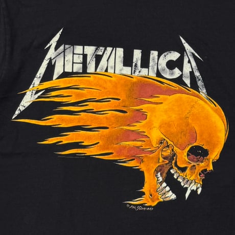 METALLICA PUSHEAD SIDE FLAME SKULL BACK SUMMER SHIT GIANT BY TULTEX XL 3745