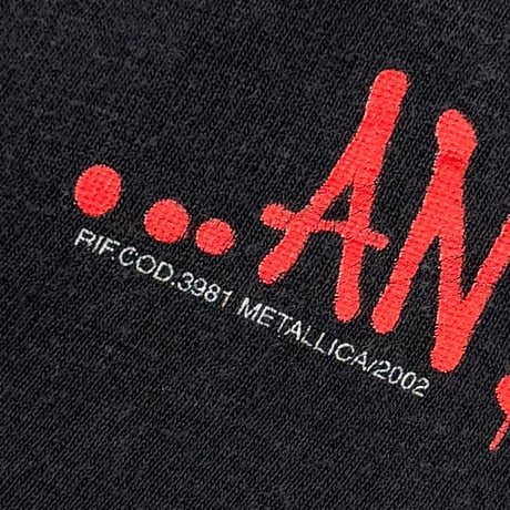 METALLICA Y2K AND JUSTICE FOR ALL RED TEXT EURO FITS LARGE 3654