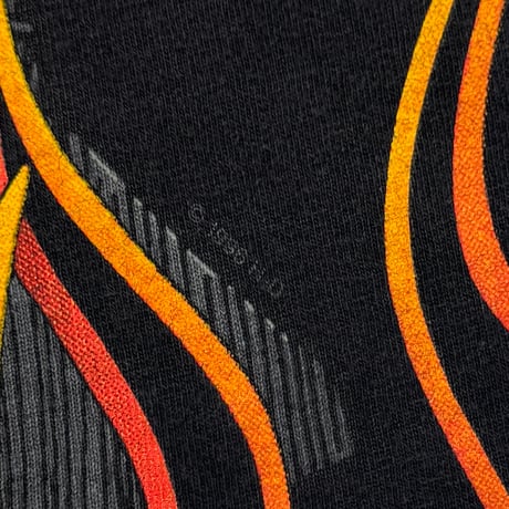 HARLEY DAVIDSON FLAMING ENGINE LINK PRINT ATLANTA BLACK XL 2491