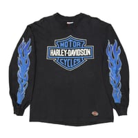 HARLEY DAVIDSON BLUE EMBLEM ARM FLAME WACO OF TEXAS LS LARGE 2904
