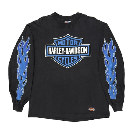 HARLEY DAVIDSON BLUE EMBLEM ARM FLAME WACO OF TEXAS LS LARGE 2904