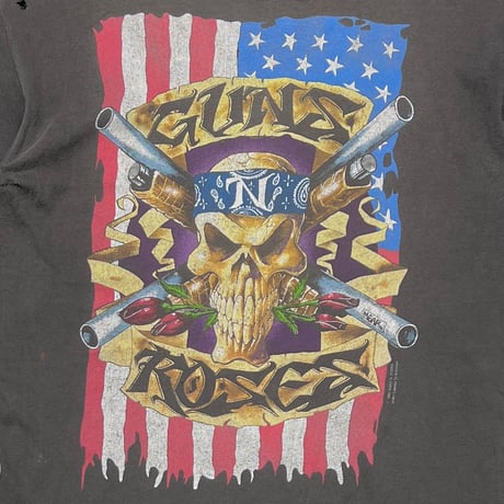 GUNS N' ROSES AMERICAN FLAG SKULL 1991 BROCKUM LARGE 3105