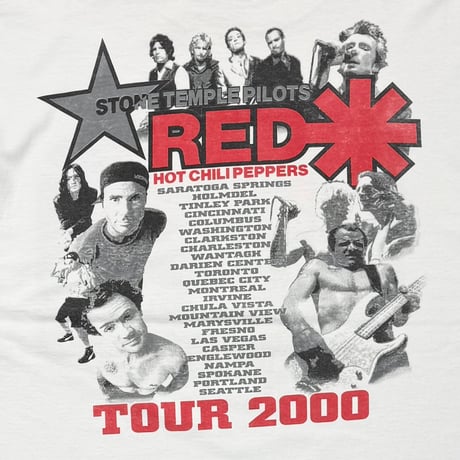 RED HOT CHILI PEPPERS STONE TEMPLE PILOTS TOUR 2000 WHITE DELTA XL 0846